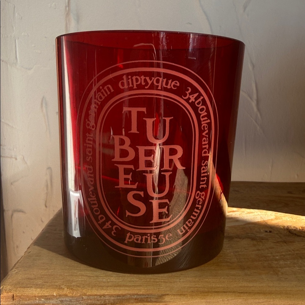 Diptyque Tubereuse Tuberose Red Candle Vessel Jar Empty Decor Home Limited Lux